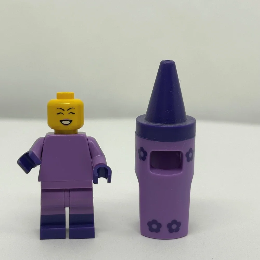 LEGO Movie 2 Minifigure Crayon Girl m CMF 71023 Purple Costume Student Teacher